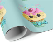 Niedlicher Kitty-kleiner Kuchen Geschenkpapier (Rolleneckpunkt)