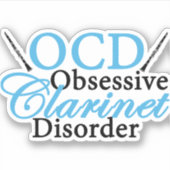 Niedlicher Klarinettenspieler Aufkleber (Vorderseite)