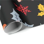 Niedlicher klassischer Motif Weihnachts Schwarzer  Geschenkpapier (Rolleneckpunkt)