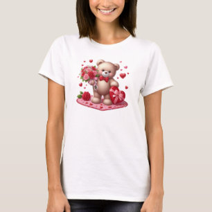 Niedlicher, klassischer Teddybär des Valentins T-Shirt