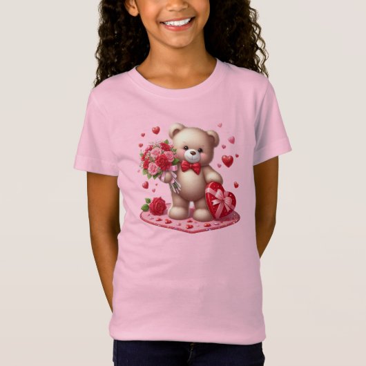 Niedlicher, klassischer Teddybär des Valentins T-Shirt (Vorderseite)