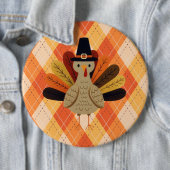 Niedlicher, klassischer/Vintager Erntedank Türkei Button (Beispiel)