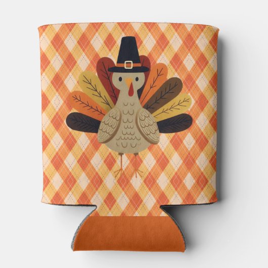 Niedlicher, klassischer/Vintager Erntedank Türkei Dosenkühler (Rückseite)