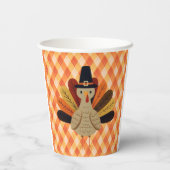 Niedlicher, klassischer/Vintager Erntedank Türkei Pappbecher (Rückseite)