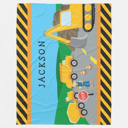 Niedlicher Kleinbauwagen Mit Monogramm Fleecedecke (Vorderseite)