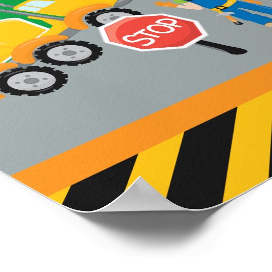 Niedlicher Kleinbauwagen Mit Monogramm Poster (Ecke)