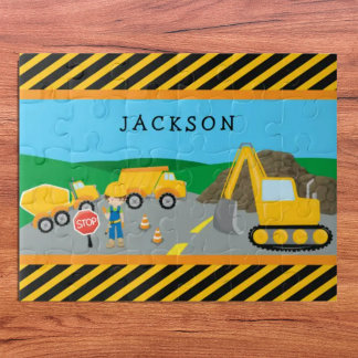 Niedlicher Kleinbauwagen Mit Monogramm Puzzle