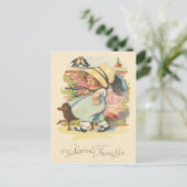 Niedlicher Kleine Girl-Dog Schirmhaube Postkarte (Stehend Vorderseite)