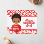 Niedlicher Kleine Junge St. Valentine Herzkarte Mitteilungskarte (Vorderseite/Rückseite Beispiel)