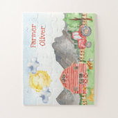 Niedlicher Kleine Kinder Bauer mit Vorname Wasserf Puzzle (Vertikal)