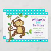 Niedlicher kleiner Affe Einladung (Vorne/Hinten)