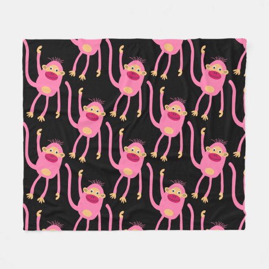 Niedlicher kleiner Affe Fleecedecke (Vorderseite (Horizontal))