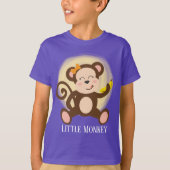 niedlicher kleiner Affe Text hinzufügen T-Shirt (Vorderseite)