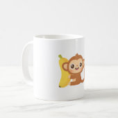 Niedlicher Kleiner Affe und Banane Kaffeetasse (Vorderseite Links)