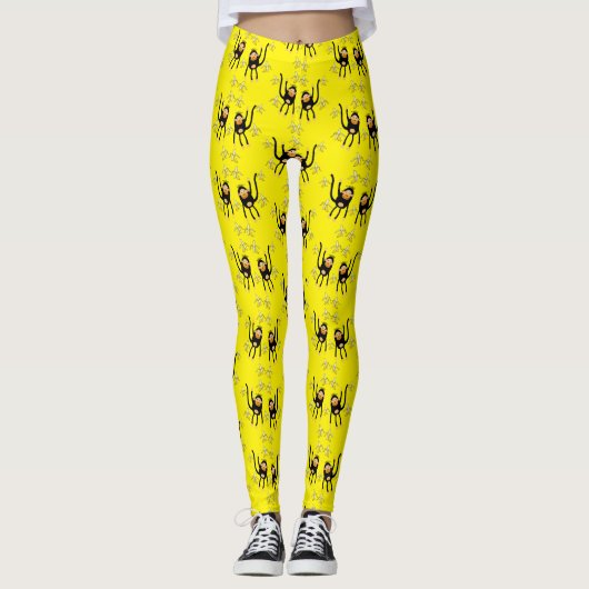 Niedlicher kleiner Affe und Bananen Leggings (Vorderseite)