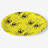 Niedlicher kleiner Affe und Bananen Pappteller (Schrägansicht)