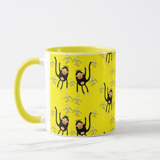 Niedlicher kleiner Affe und Bananen Tasse (Links)