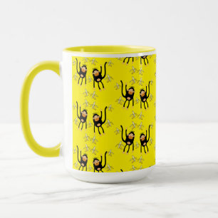 Niedlicher kleiner Affe und Bananen Tasse