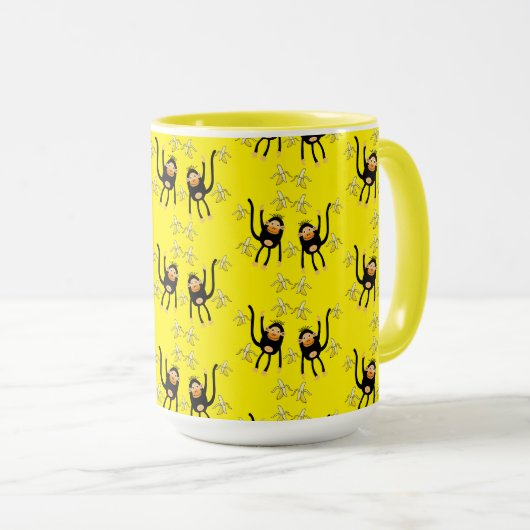 Niedlicher kleiner Affe und Bananen Tasse (VorderseiteRechts)