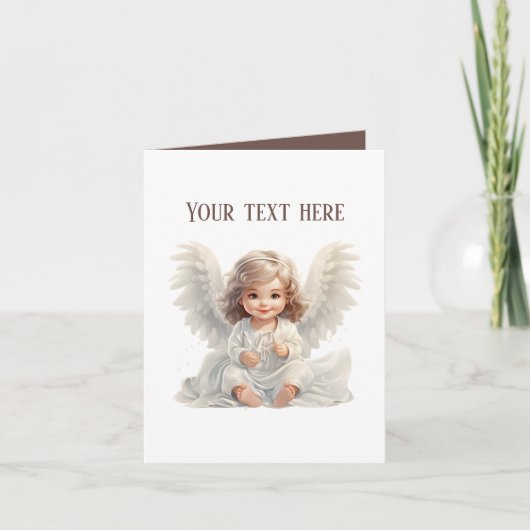 Niedlicher kleiner Angel-Text Karte (Vorderseite)