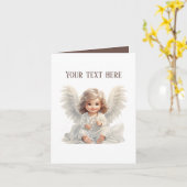 Niedlicher kleiner Angel-Text Karte (Gelbe Blume)