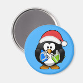 Niedlicher kleiner animierter Weihnachtspinguin Magnet (Vorderseite/Rückseite)
