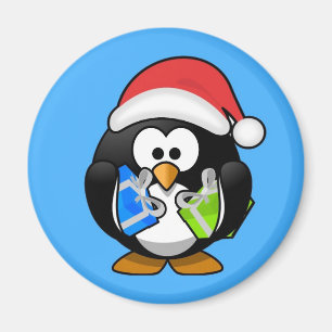 Niedlicher kleiner animierter Weihnachtspinguin Magnet