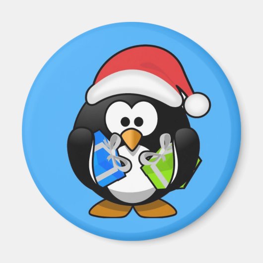 Niedlicher kleiner animierter Weihnachtspinguin Magnet (Vorne)
