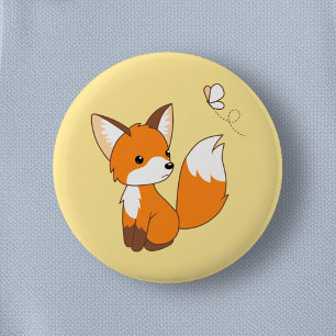 Niedlicher kleiner aufpassender Schmetterling Fox Button