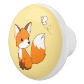Niedlicher kleiner aufpassender Schmetterling Fox Keramikknauf (Rechts)