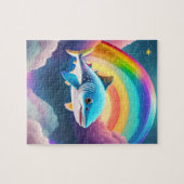 Niedlicher kleiner Baby-Hai mit Rainbow Puzzle (Horizontal)