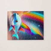 Niedlicher kleiner Babyhai mit Regenbogenfarben Puzzle (Horizontal)