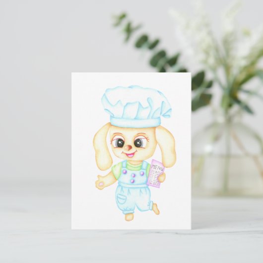 Niedlicher kleiner Bäcker Postkarte (Stehend Vorderseite)