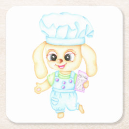 Niedlicher kleiner Bäcker Rechteckiger Pappuntersetzer