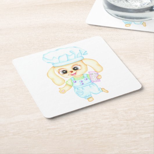 Niedlicher kleiner Bäcker Rechteckiger Pappuntersetzer (angewinkelt)