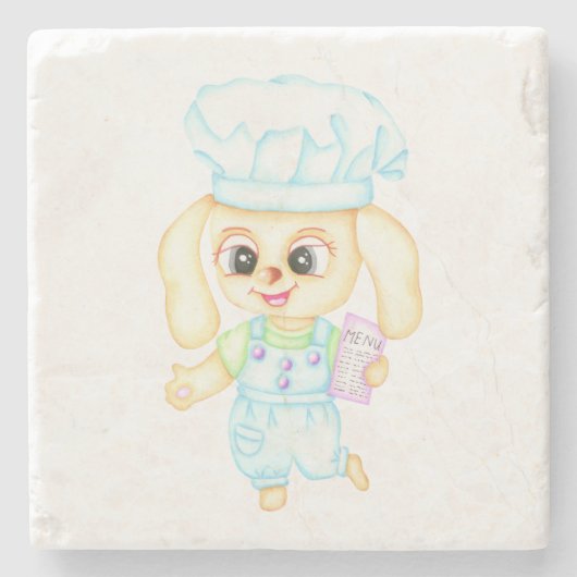 Niedlicher kleiner Bäcker Steinuntersetzer (Vorderseite)