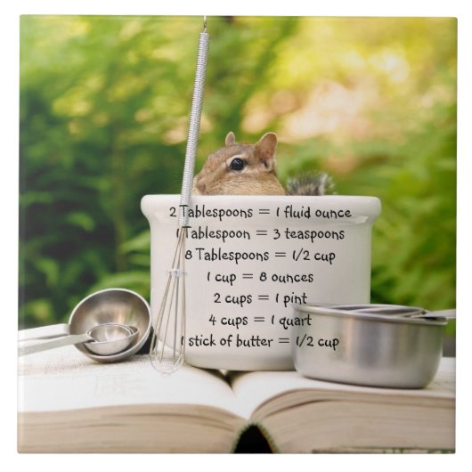 Niedlicher kleiner BäckerChipmunk Trivet Fliese (Vorderseite)