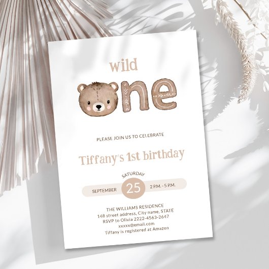 Niedlicher kleiner Bär, 1. Geburtstag Einladung