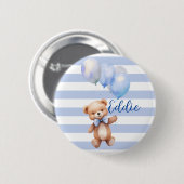 Niedlicher kleiner Bär in Blau Button (Vorne & Hinten)