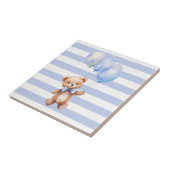Niedlicher kleiner Bär in Blau Fliese (Seite)