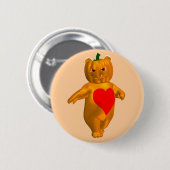 Niedlicher kleiner Bär mit Kürbiskopf Button (Vorne & Hinten)