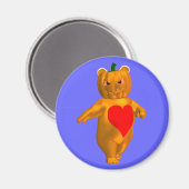 Niedlicher kleiner Bär mit Kürbiskopf Magnet (Vorderseite/Rückseite)