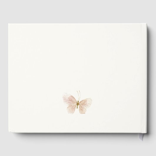 Niedlicher kleiner Bauernhof Schweinebutterfly-Kin Gästebuch (Rückseite)