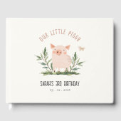 Niedlicher kleiner Bauernhof Schweinebutterfly-Kin Gästebuch (Vorderseite)