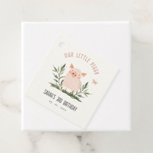 Niedlicher kleiner Bauernhof Schweinebutterfly-Kin Geschenkanhänger (Beispiel)