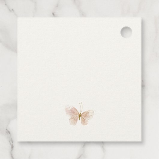 Niedlicher kleiner Bauernhof Schweinebutterfly-Kin Geschenkanhänger (Rückseite)