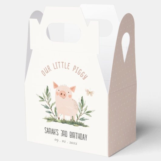 Niedlicher kleiner Bauernhof Schweinebutterfly-Kin Geschenkschachtel (Geöffnet)