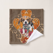Niedlicher kleiner Beagle. Badhandtuch Set (Waschlappen)