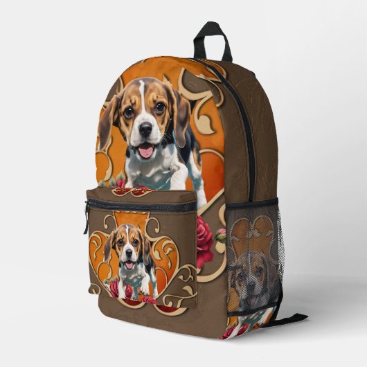Niedlicher kleiner Beagle Bedruckter Rucksack (Rückseitige Ecke Rechts)