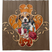 Niedlicher kleiner Beagle. Duschvorhang (Vorderseite)